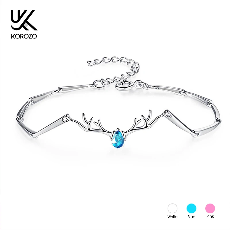 Рождественский циркониевый браслет с рогами для женщин многоцветная