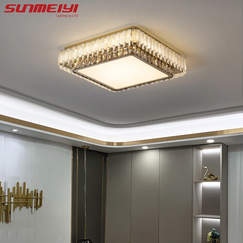

Nordic Ceiling Lights Crystal Rectangle Led Ceiling Lamp For Living Room Dining Room Kids Bedroom Lighting Modern lampara techo