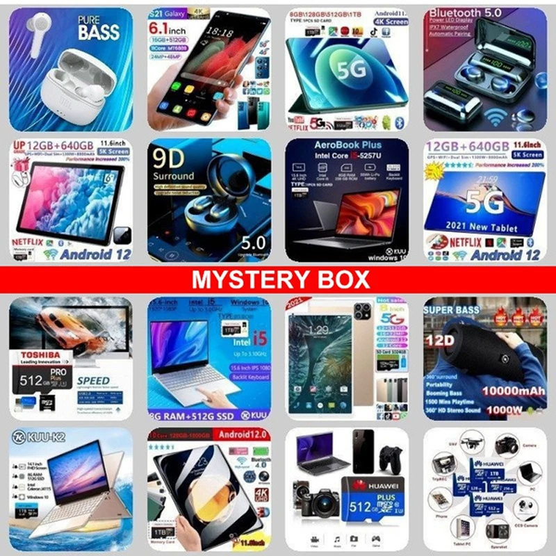Caja de regalo de la suerte, producto electr&oacute;nico Premium, caja misteriosa de la suerte 100%, Boutique sorpresa de 5 a 15 piezas, art&iacute;culo aleatorio presente-2