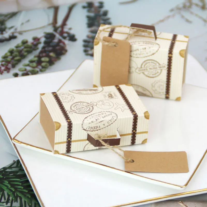 Мини-чемодан коробки для конфет дорожная Подарочная коробка бумажные подарков