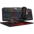 Проводная игровая клавиатура и мышь Redragon S101 с RGB-подсветкой, игровой коврик для мыши, игровая гарнитура, комплект для геймеров Все в 1 для Windows и ПК