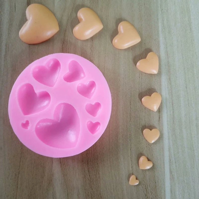 

Hot Sale 3D Silicone loving heart Shaped Baking Mold Fondant Cake Tool Chocolate Candy Cookies Pastry Soap Moulds