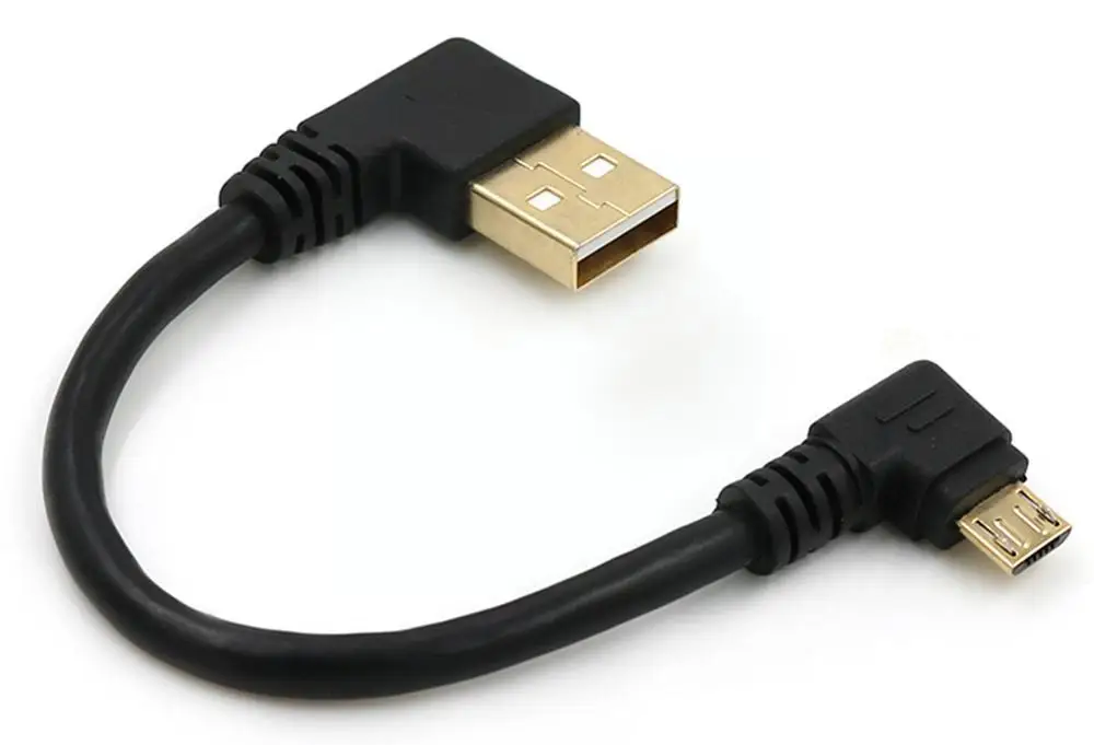 

90 Degree 15cm Double Elbow Micro Usb Data Cable Nylon Short Paragraph Braided Fast Line For Android Phone Charging S4e4