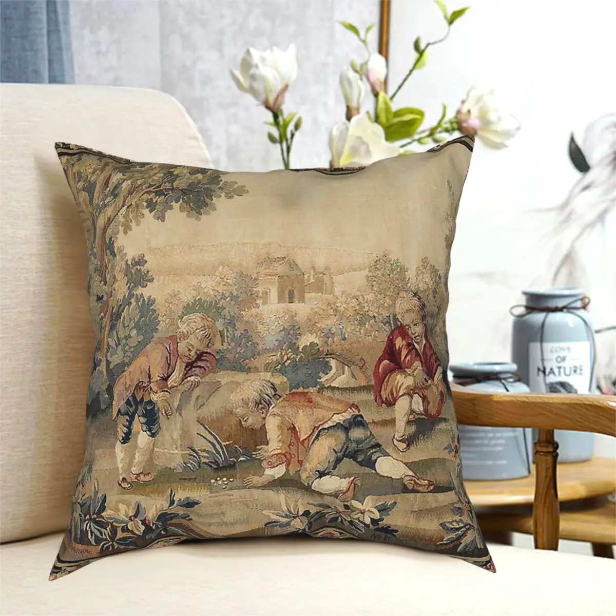 

Aubusson античный французский гобелен, маска, подушка, чехол, мягкая декоративная подушка, чехол для стула, Прямая поставка