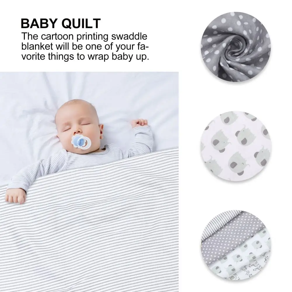 

4pcs Soft Swaddle Cloth Practical Covering Blanket Fashionable Infant Blanket