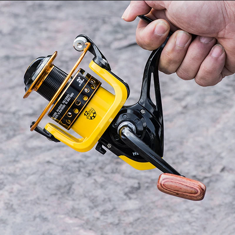 Рыбалка-Катушка 8kg большой перетащите металлическая Катушка 5 2: 1 скорость желтый