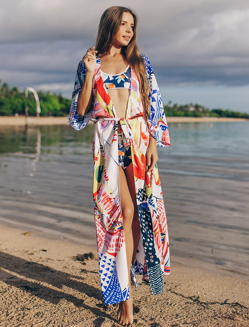 

Long Beach Cover up Sarong Robe Plage 2021 Swim cover up Swimsuit Dress Cover-ups for women Ropa de playa Beachwear Tunic Pareo