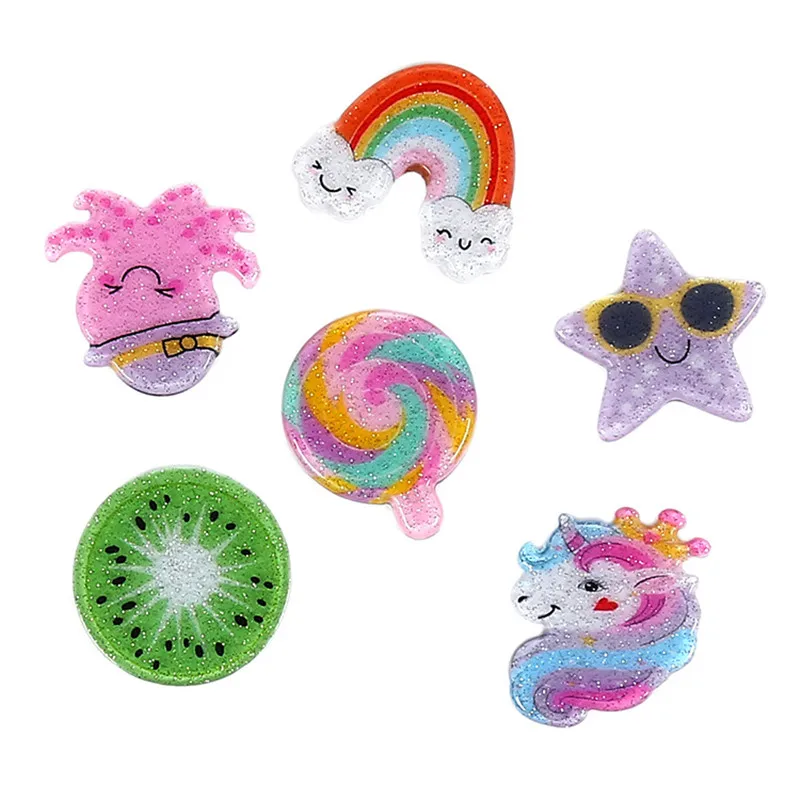 Различные фрукты Единорог иконы супер светильник глина DIY клей для ломтиков