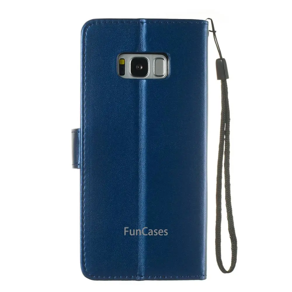 Роскошный кожаный чехол для телефона Samsung Galaxy S8 с магнитным кошелеком и подставкой для стояния Flip Coque on.