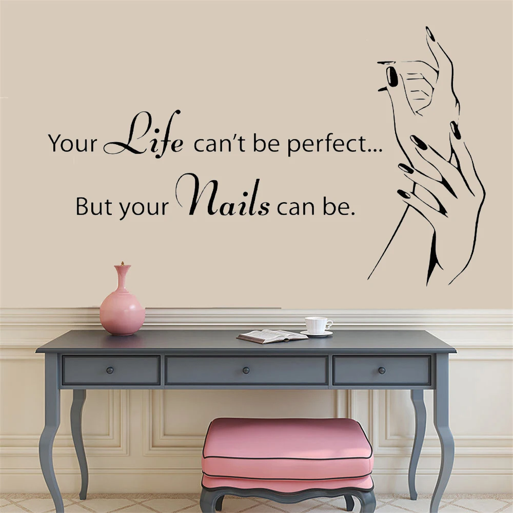 Настенная Наклейка для маникюрного магазина лак ногтей виниловая настенная