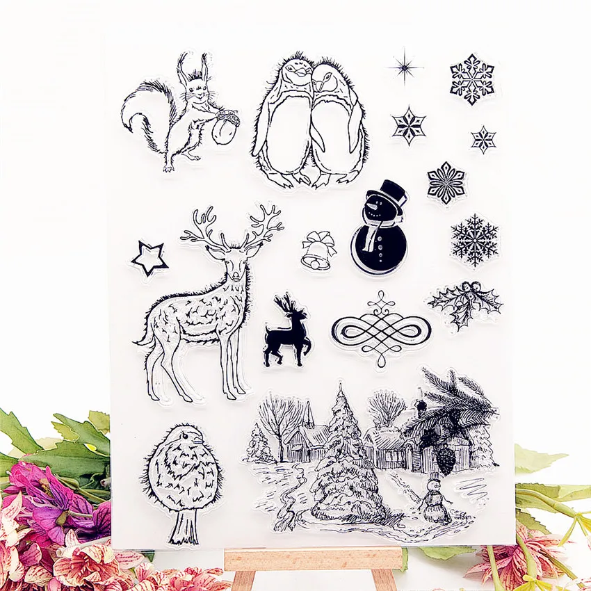 16 5*21 см Пингвин прозрачные штампы/силиконовые уплотнения роликовый штамп для