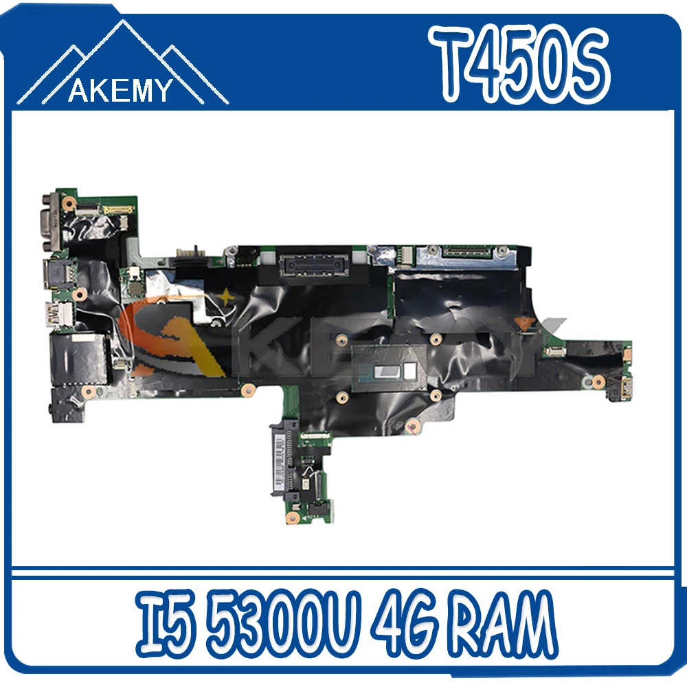 

Akemy For Lenovo Thinkpad T450S Laptop Motherboard AIMT1 NM-A301 CPU I5 5300U 4G RAM Test Work FRU 00HT736 00HT737 00HT738