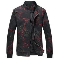 new mens jacket plus size floral jacket men slim fit floral printed stand collar jacket casual bomber jacket men 6xl