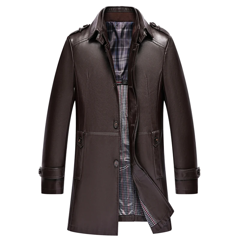 

2020 Новая мужская куртка осень зима мужские кожаные куртки верхняя ветровка средней длины jaqueta masculina, большой размер M-4XL!
