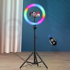Кольцевой светодиодный светильник для телефона, 10 дюймов, RGB