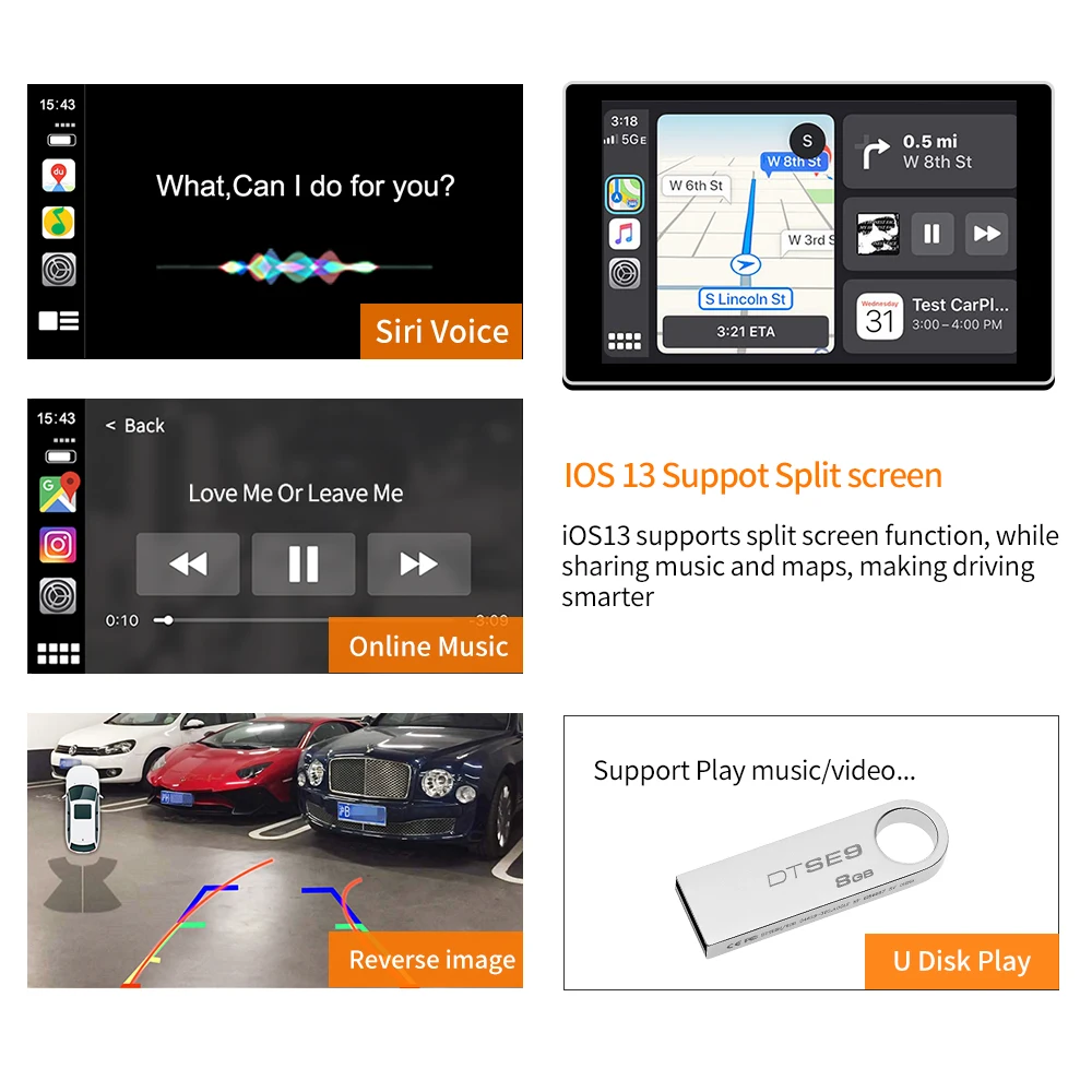 2021Carlinkit 2 0 Беспроводной Canplay Android авто для системы BWM CIC 2009 2012 Поддержка Apple Car play IOS 14