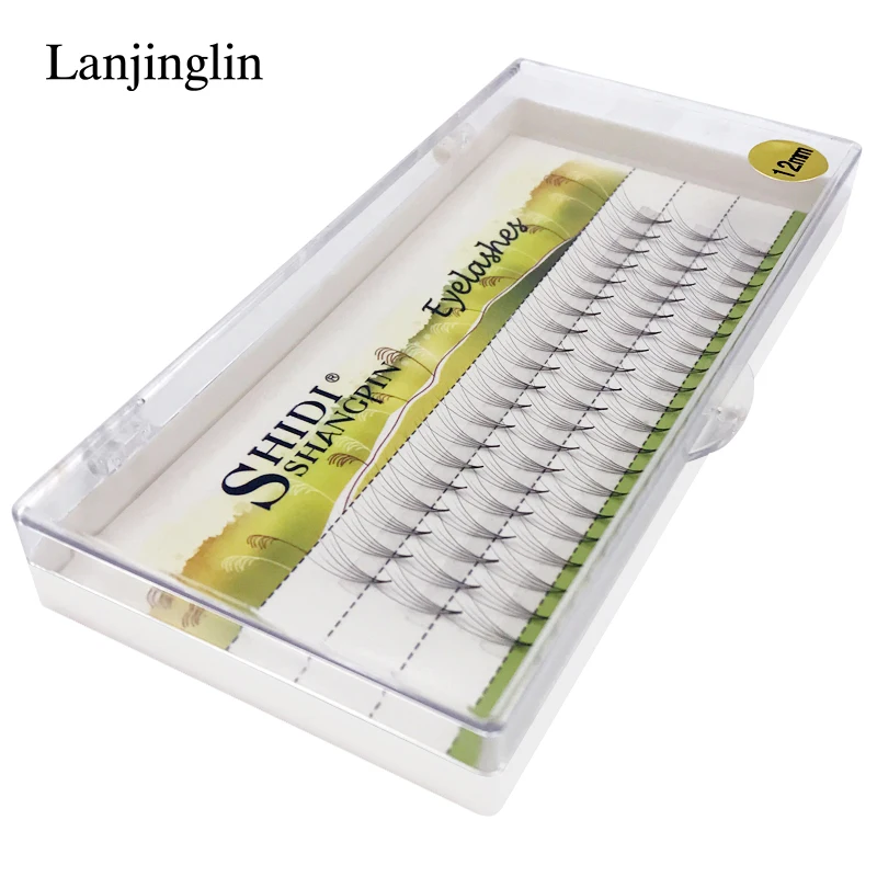 LANJINGLIN 57 PCS/Lot curl synthetic False eyelash individual extension 8/10/12MM Makeup tool Free shipping | Красота и здоровье