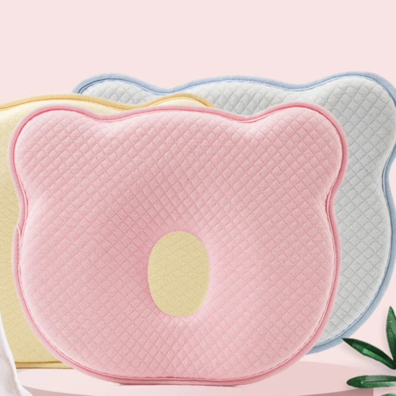 

Cute Baby Head Shaping Pillow for Newborn Breathable Memory Foam Pillow Infant Flat Head Syndrome Prevention and Head Support
