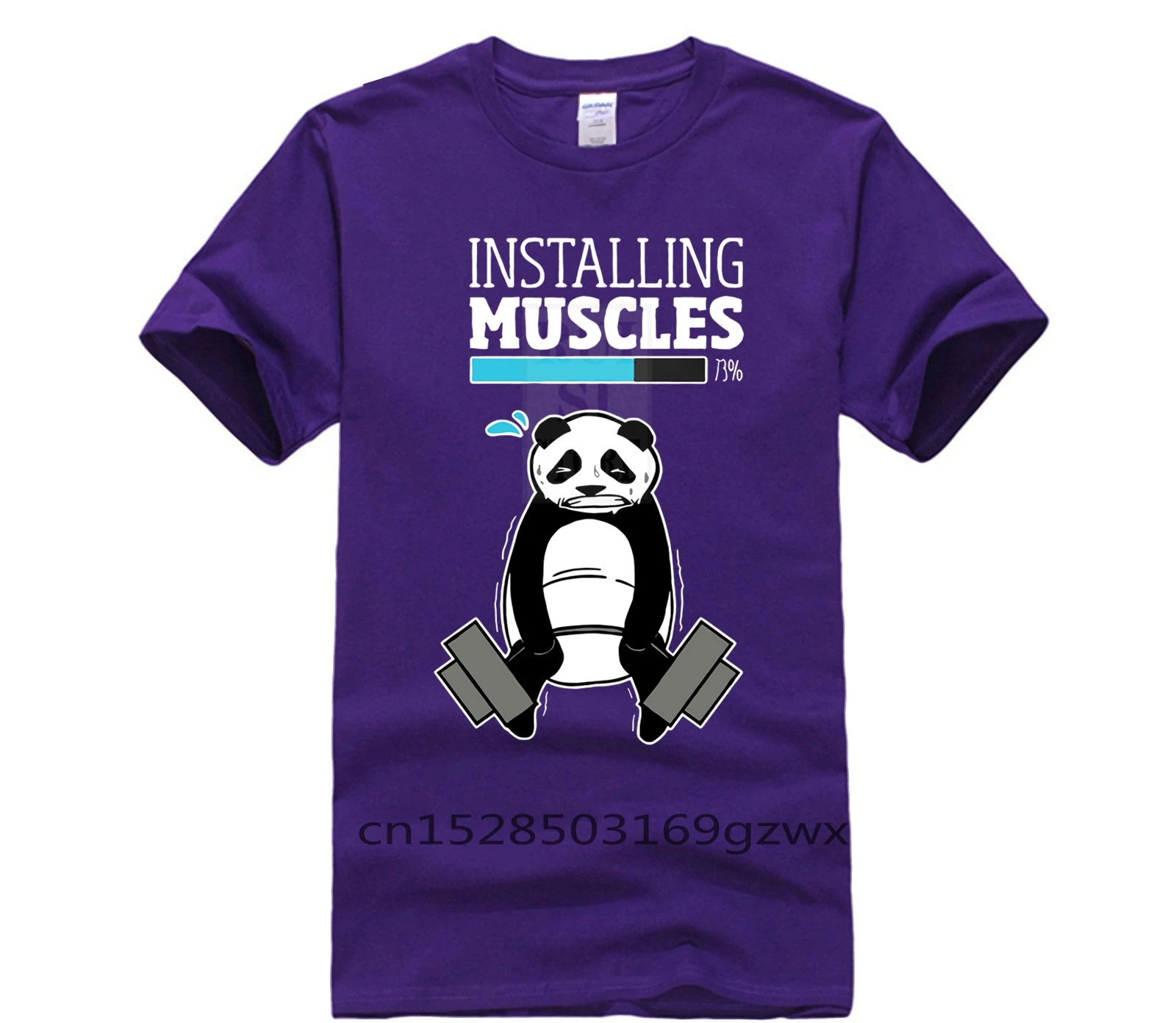 

Men Printing Short Sleeve Tshirt trend Installing Muscles Please Wait Panda 2019 Men s Short Sleeve T Shirt