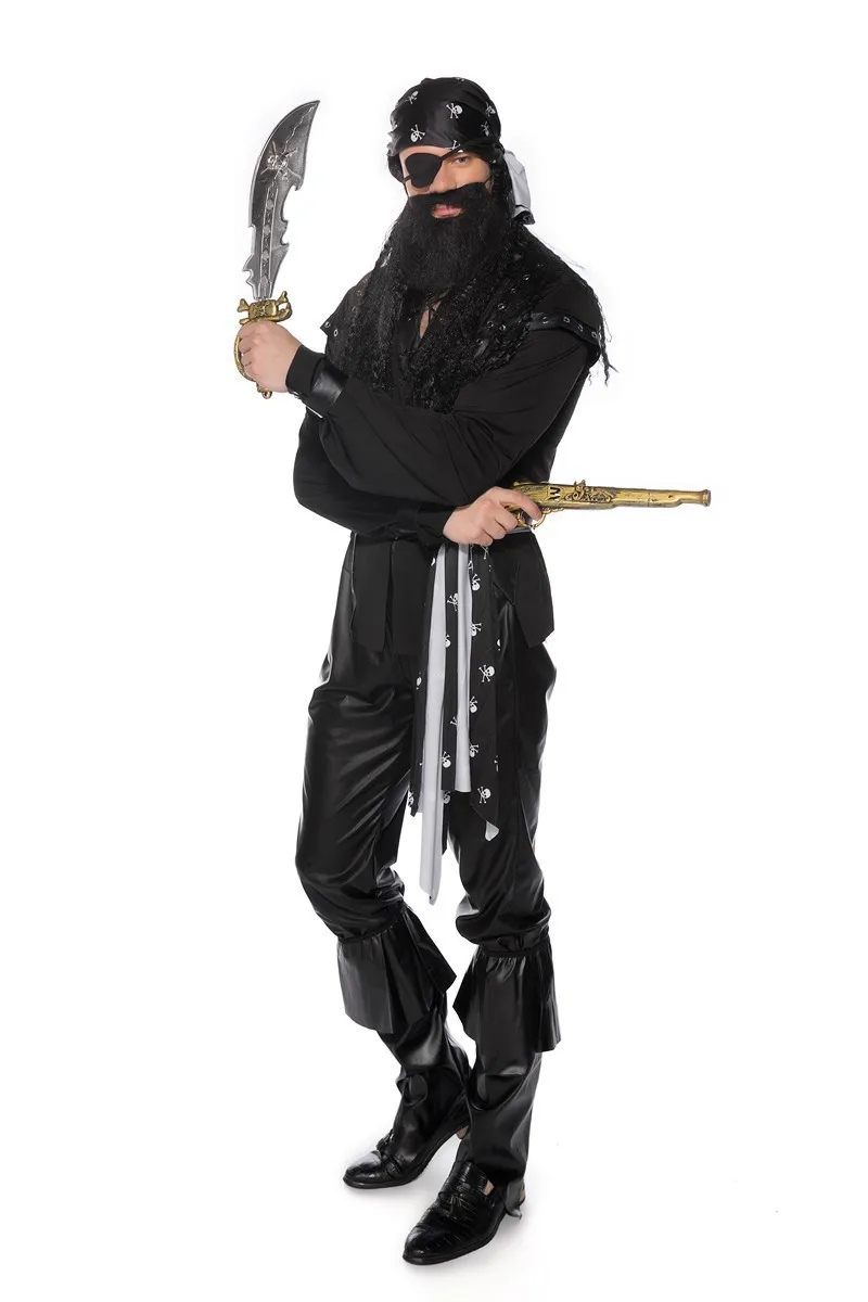 7 шт. костюм пиратского капитана на Хэллоуин одноглазный пиратской вечеринки