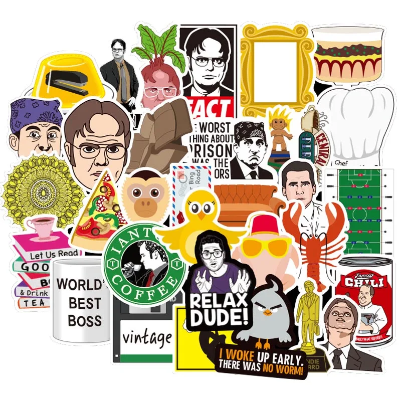 50 шт./компл. наклейки для офиса с друзьями аниме Мультяшные милые детей на ноутбук