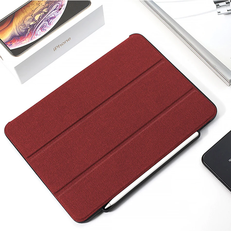 

Кожаные чехлы с Умной текстурой для iPad Pro 11, тройная подставка, задняя крышка для планшета ПК для нового iPad 11 дюймов 2018, противоударный чехол, ...