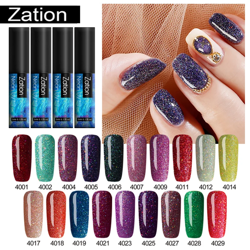 Zation 5 мл неоновый УФ гель для ногтей светодиодный лак полуперманентный Гель