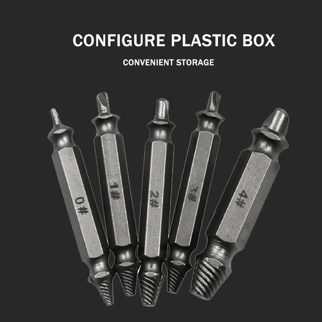 

5pcs Material Damaged Screw Extractor Drill Bits Guide Set Broken Speed Out Easy out Bolt Stud Stripped Screw Remover Tool