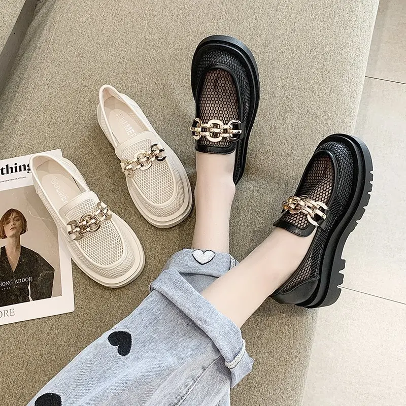 

Women's shoes new style 2021 hot style one-step spring peas shoes breathable mesh mesh shoes hollow leather shoes