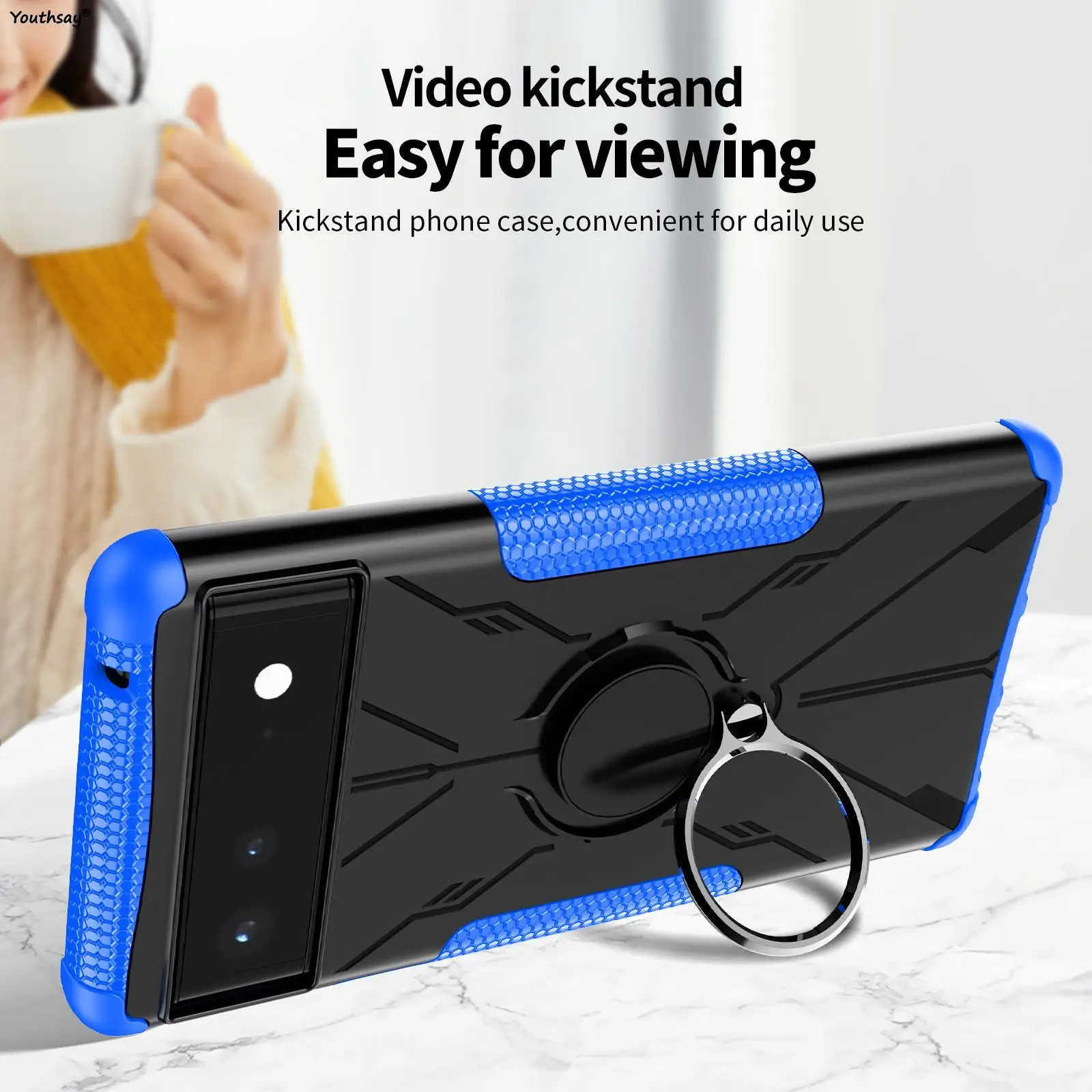 For Google Pixel 6 Case Cover For Google Pixel 6 Cover Coque Funda Ring Armor Shockproof Protective Phone Bumper For Pixel 6