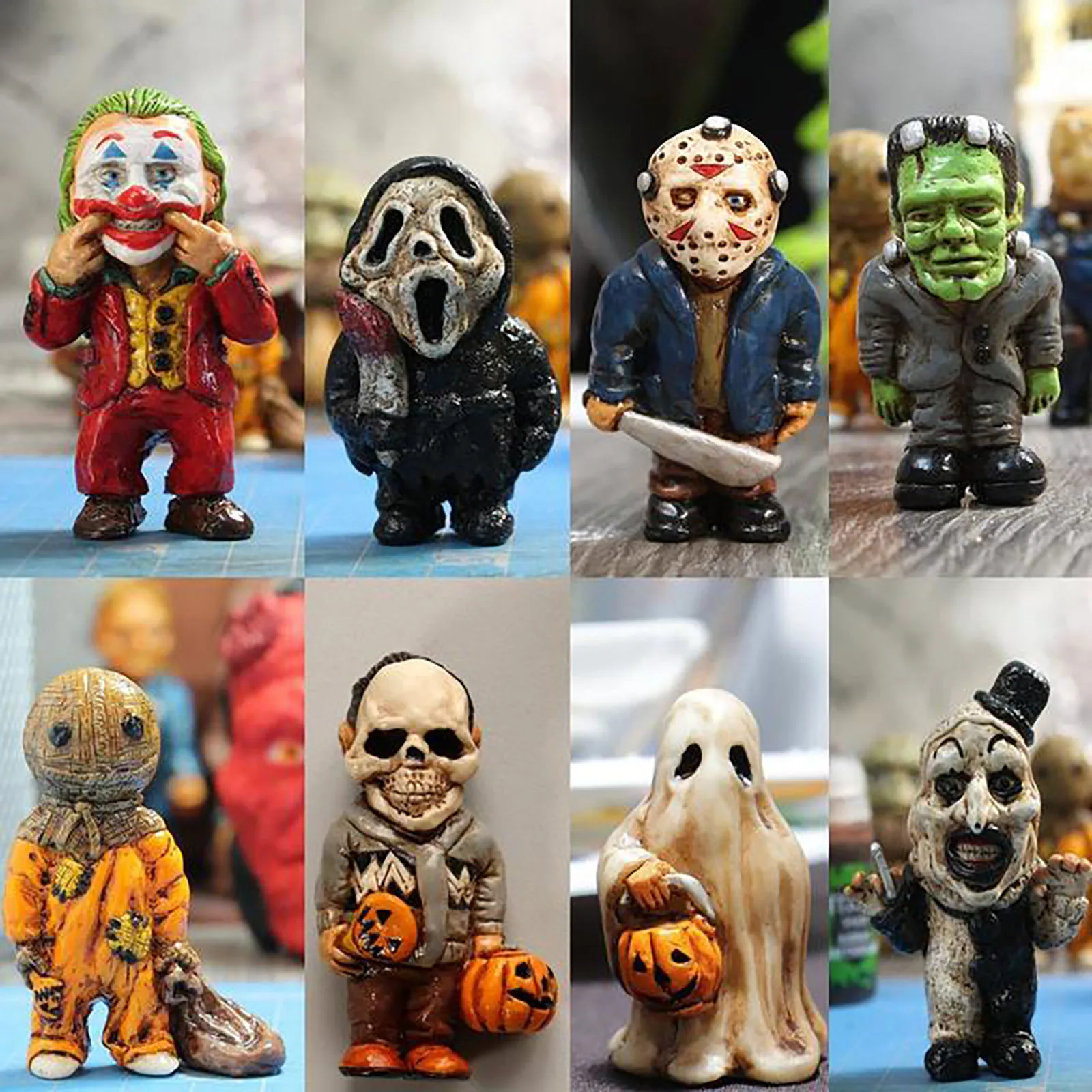 

Horror Movie Gnome Statue Halloween Decoration for Home Scary Toy Haunted House Tricky Home Decor Party Decoration 2021 Gift