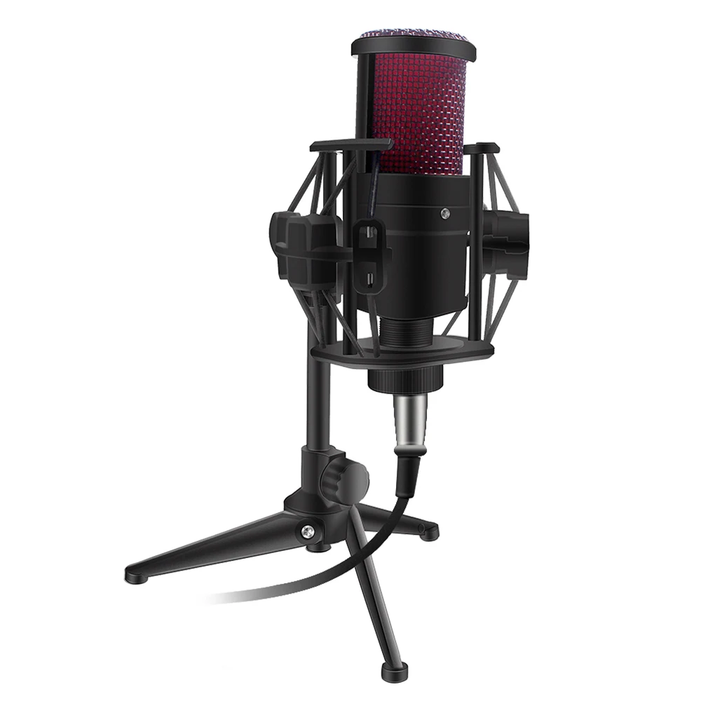 

New V500 Condenser Microphone For Mobile Phone Laptop 3.5MM Directly Used Tripod For Broadcasting Recording Karaoke