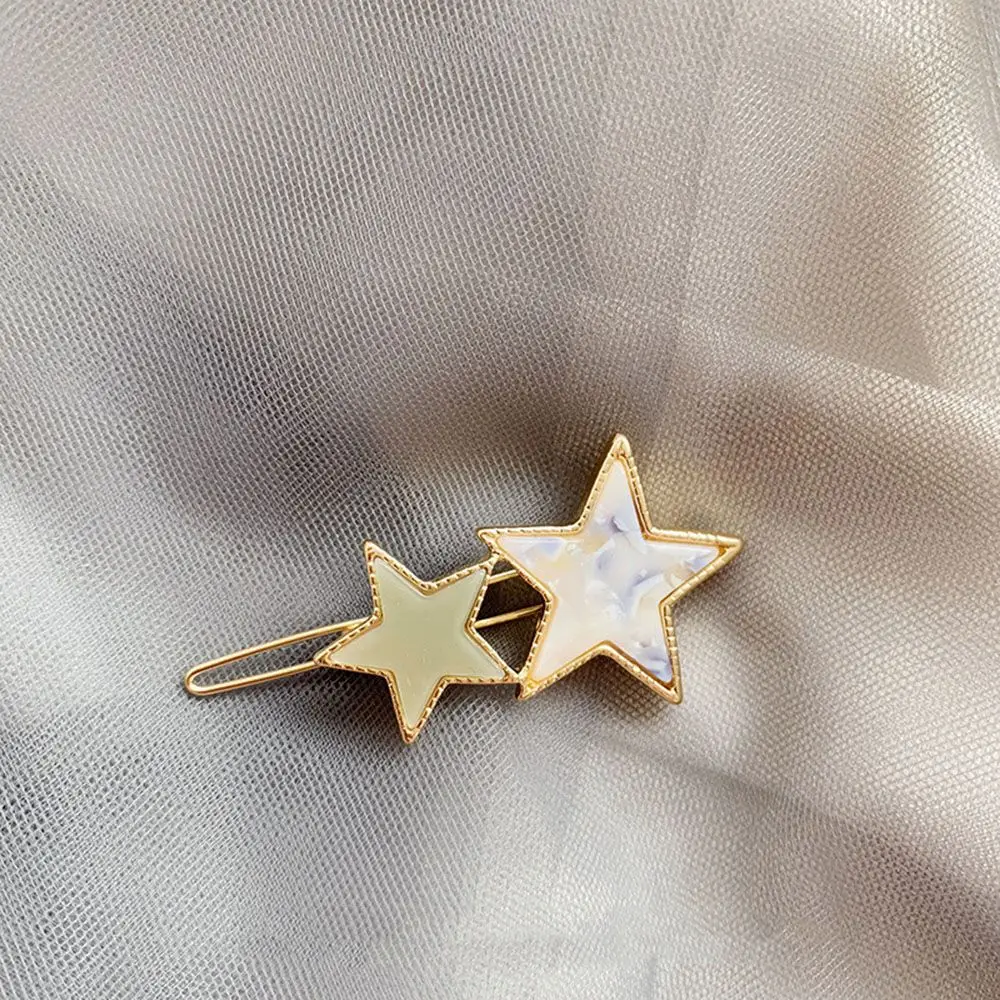 

1 Pcs Korea Japan color acetic acid hairpin hit color hollow star butterfly hair clips Simple Metal Hair accessories barrettes