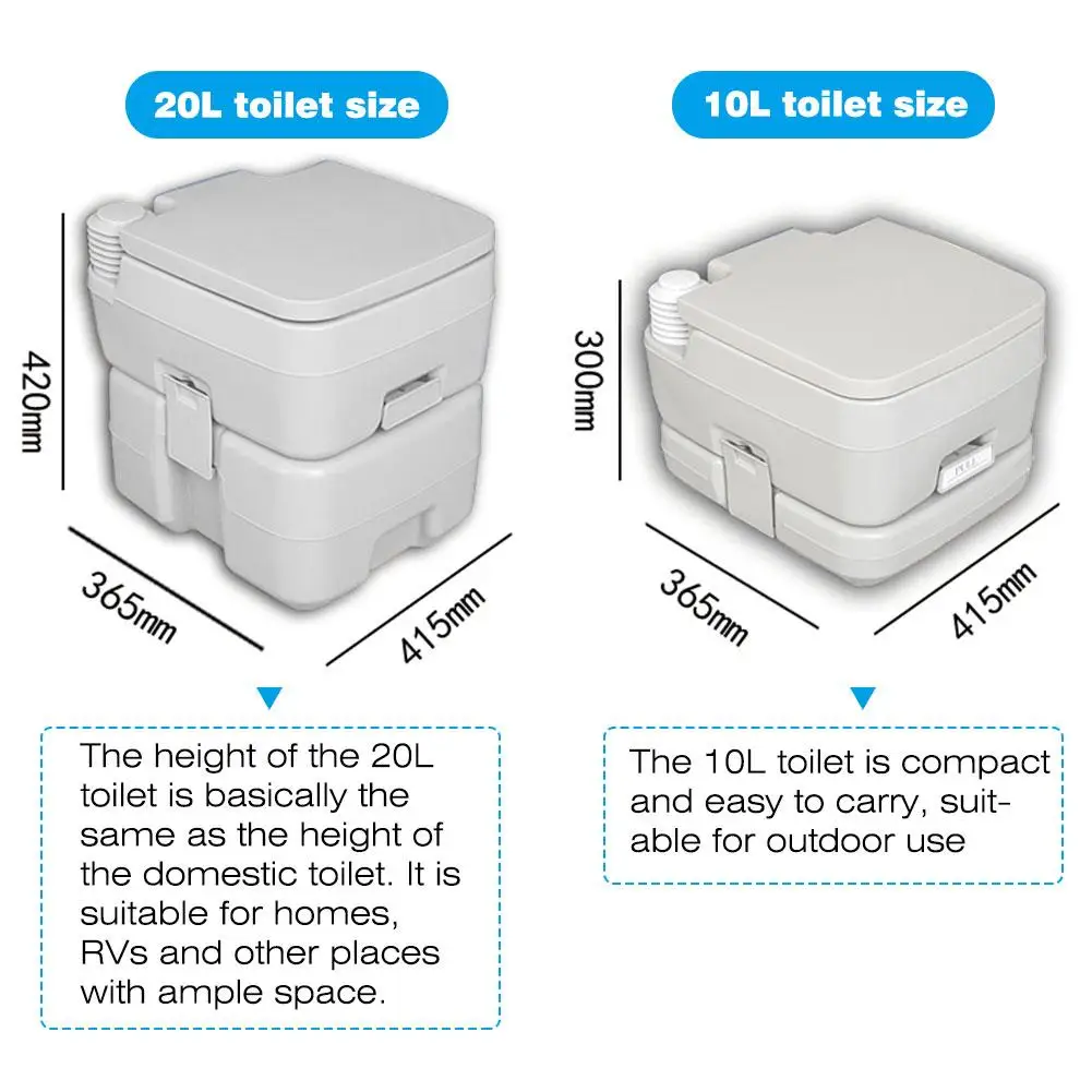 

Portable Outdoor Toilet Mobile Toilet Camping 130kg Adult Children Toilet Home Travel Camping Toilet 20L Cleaning Outdoor Toilet