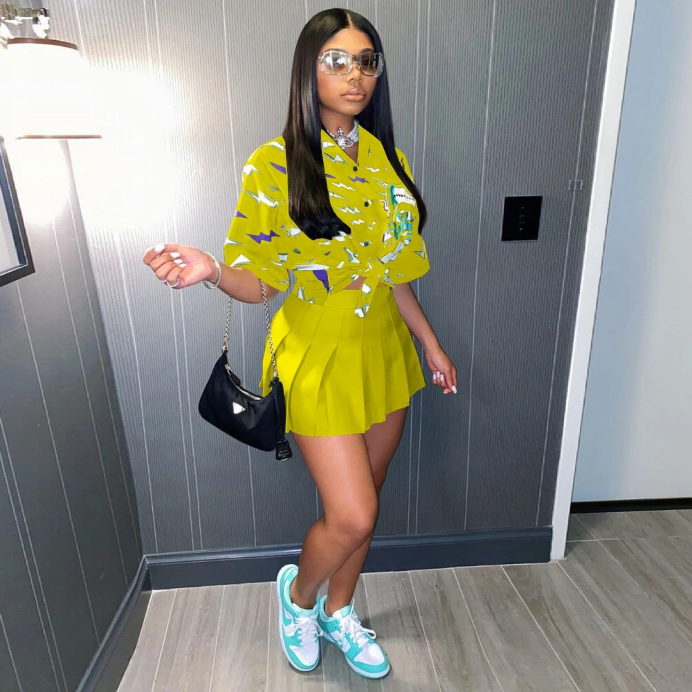 

Dashiki New African Print Elastic Bazin Baggy Skirt Rock Style Short Sleeve Famous Suit For Women Shirt And Skirts 2pcs/se