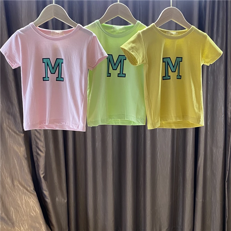 

Summer Cartoon Boys Girls Clothes Casual Cotton Letter Printed Toddler Girl Clothes Graphic Baby T Shirts Unisex Kids Clothes