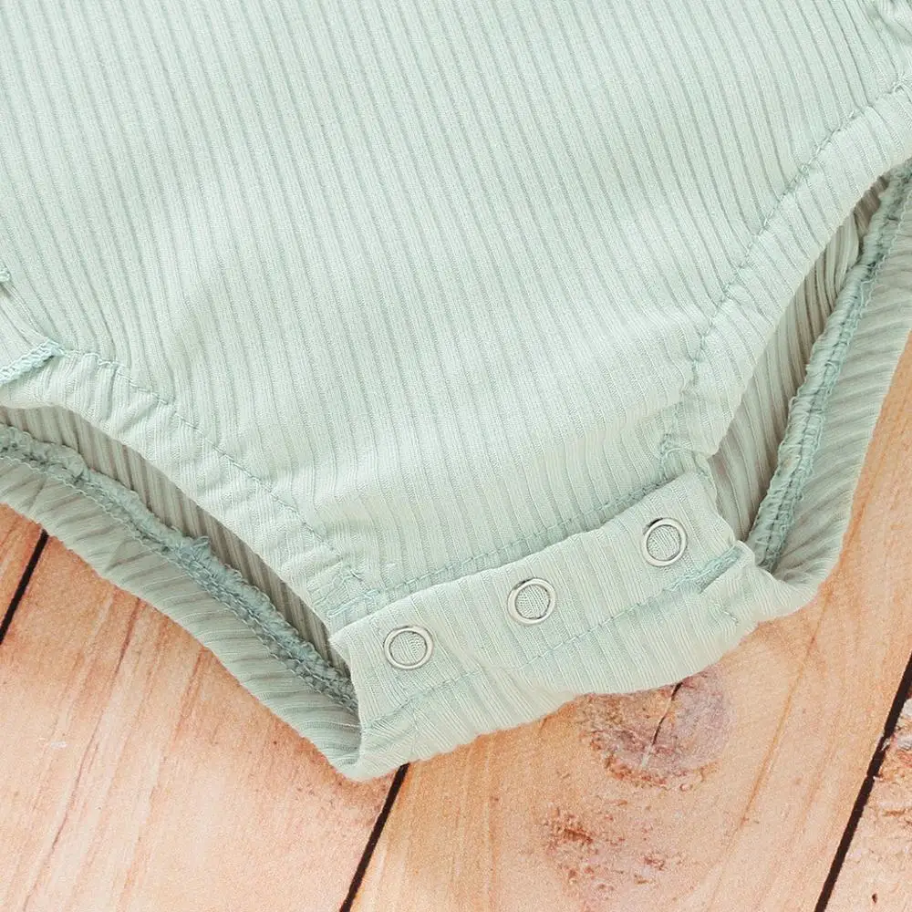 

Sweet Solid Color Stripe Tank Shorts Ruffle Rompers for Baby Girls Summer Inflant Rompers Newborn Clothes Bodysuits B2