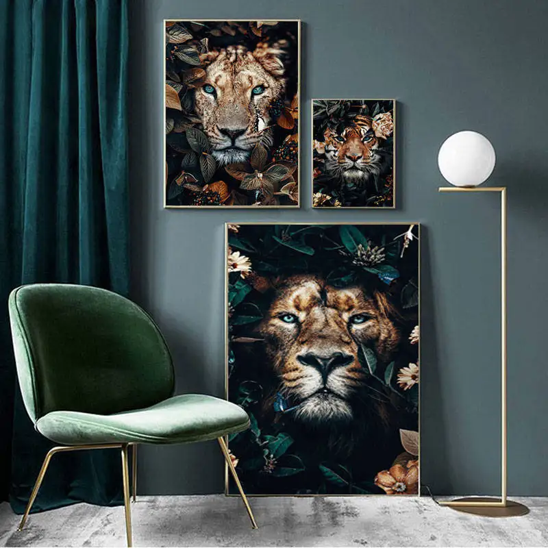 

China Panda Tige Lion Deer Nordic Style Room Decor Picture Quality Canvas Painting Wall Decor Posters Living Room Home Decor