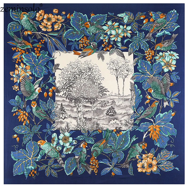 Классический цветочный принт шарф класса люкс бандана зимние шарфы твиловый