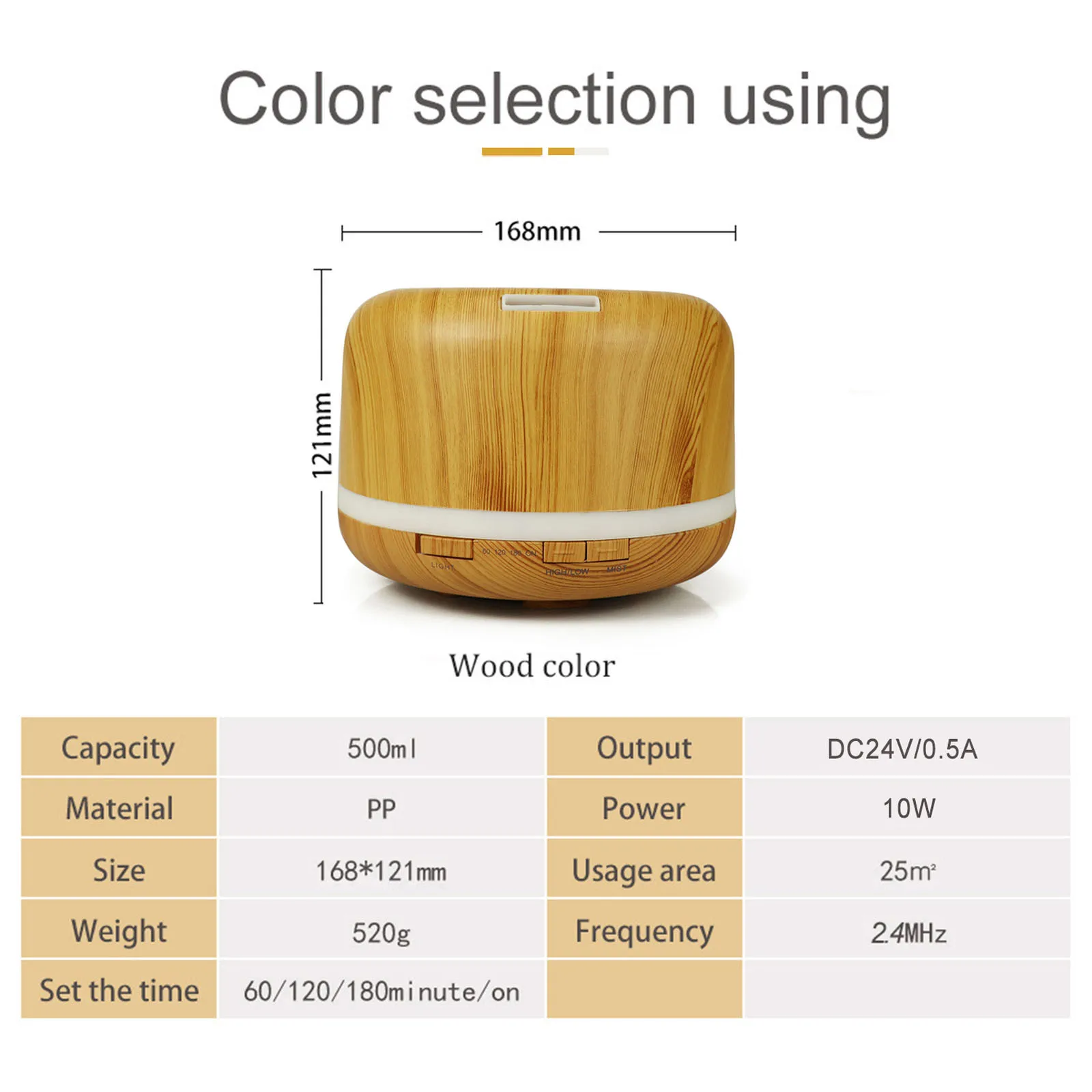 

2021 New Electric Aroma Diffuser LED Color Light Conversion Aroma Humidifier 500ml USB Mini humidifier Essential Oil Diffuser
