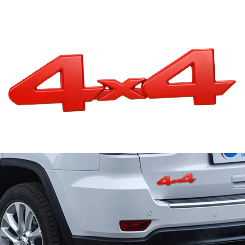 Красный/черный/серебристый 3D 4x4 металлический логотип Автомобильная наклейка