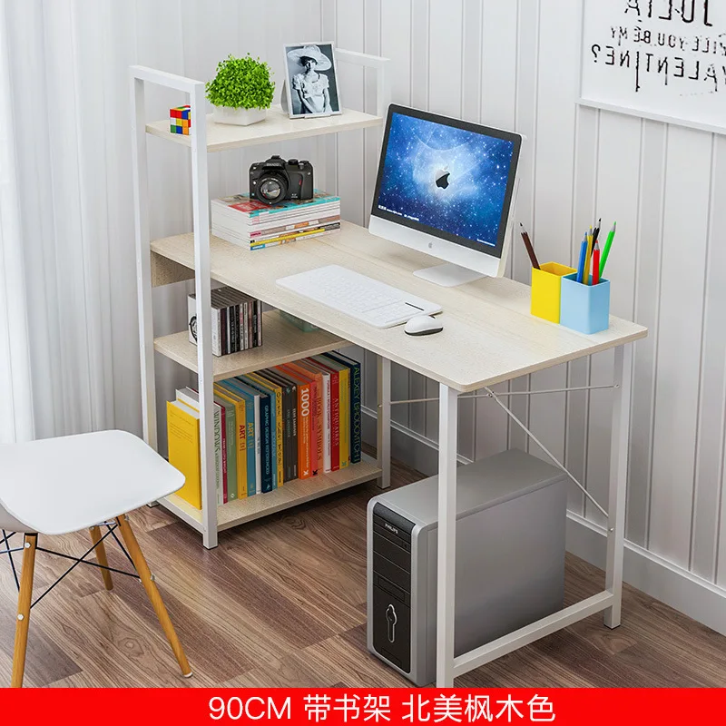 Computerized Desktop Modern Office Desk Bookshelf Combination Simplicity Originality Multi Functional Laptop Table Wooden |