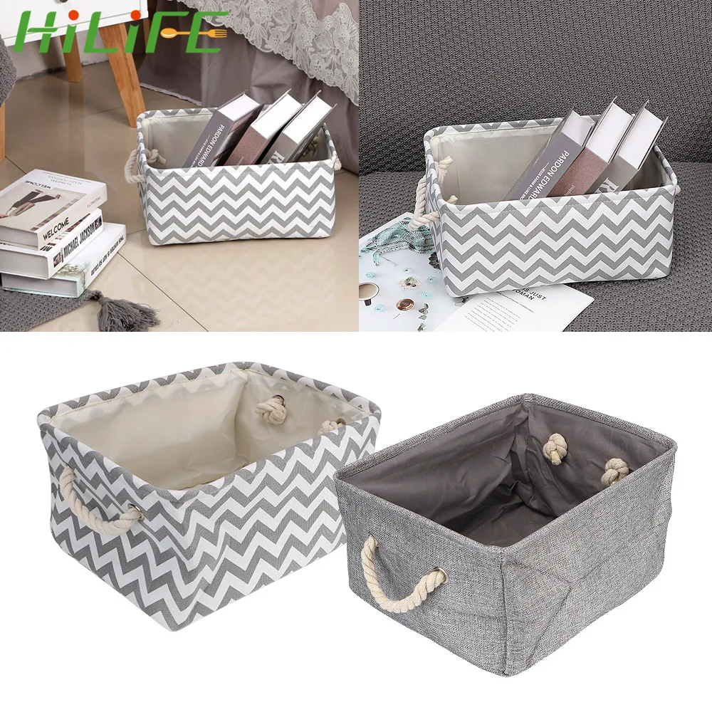 

HILIFE Laundry Baskets Foldable Toys Clothes Storage Basket Bedroom Closet Folding Linen Fabric Box Organizer With Handle