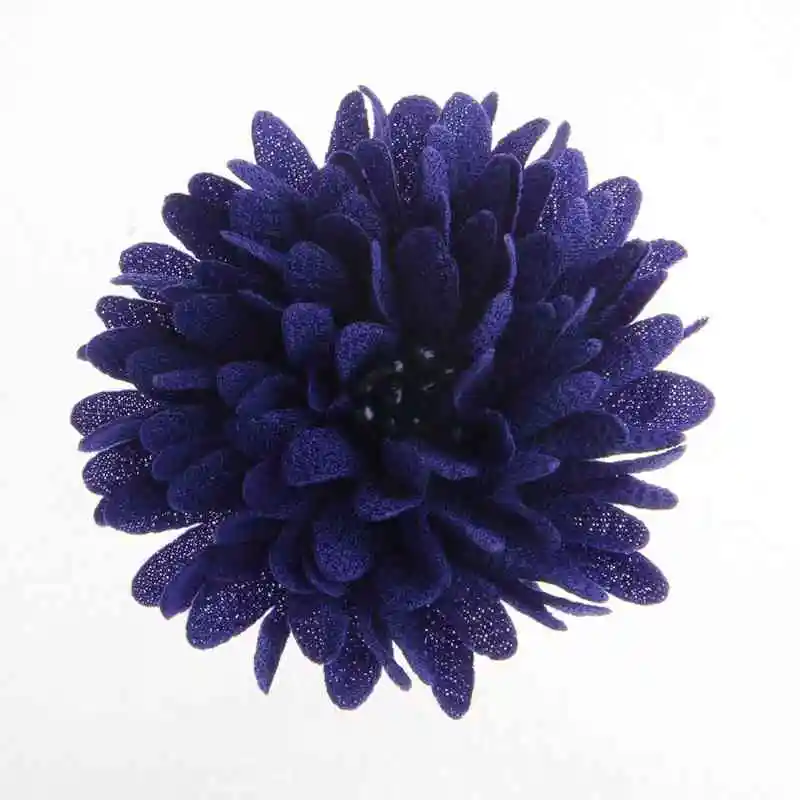 Royal Blue 50 шт. 7,5 см " модная кружевная ткань цветы для бутика повязки шифоновые головные уборы Свадебные украшения для волос без бантов - Цвет: Royal Blue