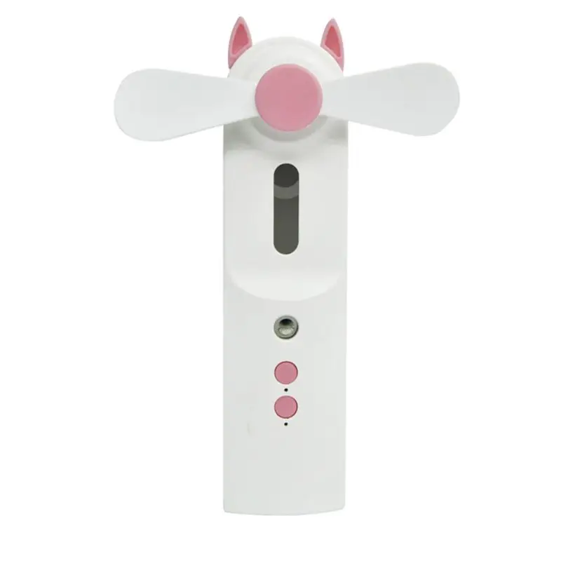 

Mini Handheld USB Charging Fan Air Humidifier Moisturizer Low Noise Water Spray Mist Fan for Indoors Outdoors Use