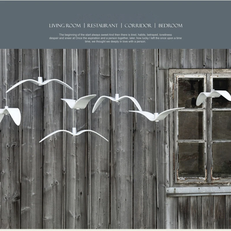 Креативный подвесной светильник в скандинавском стиле Чайка светодиодная лампа