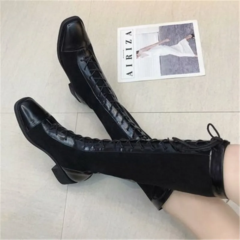 WADNASO/женские высокие сапоги сезон весна осень Модные женские ботфорты из