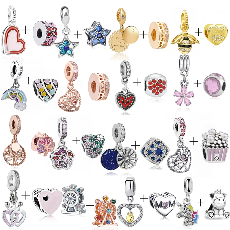 2 шт./лот специальное предложение очаровательные бусины с сердечками и звездами