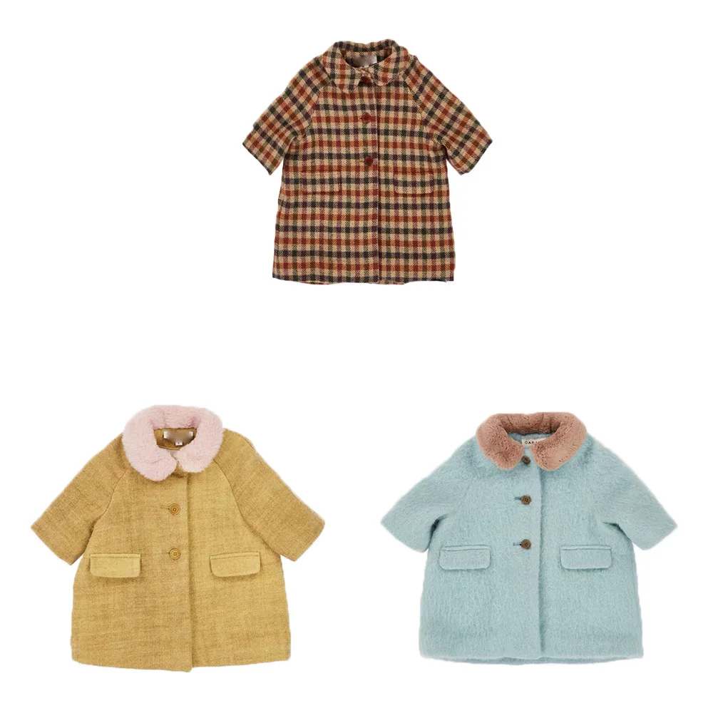 

Предварительная продажа 2020, новинка, милое шерстяное пальто для девочек в стиле ретро Cbc