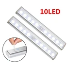 Светодиодный светильник под шкаф, 10 светодиодный Дов, с пассивным инфракрасным датчиком движения, освещение для шкафа, шкафа, кровати, лампа для шкафа, лестницы, кухни